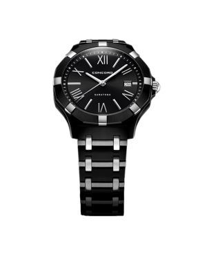 Concord Saratoga black PVD-treated stainless Mens watch