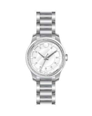 Movado Aria bezel made from ceramic and Steel set with diamonds