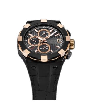Concord C1 Chronograph black PVD coated Titanium and Rose Gold