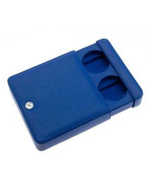 Rapport Slipcase for 2 watches blue Leather
